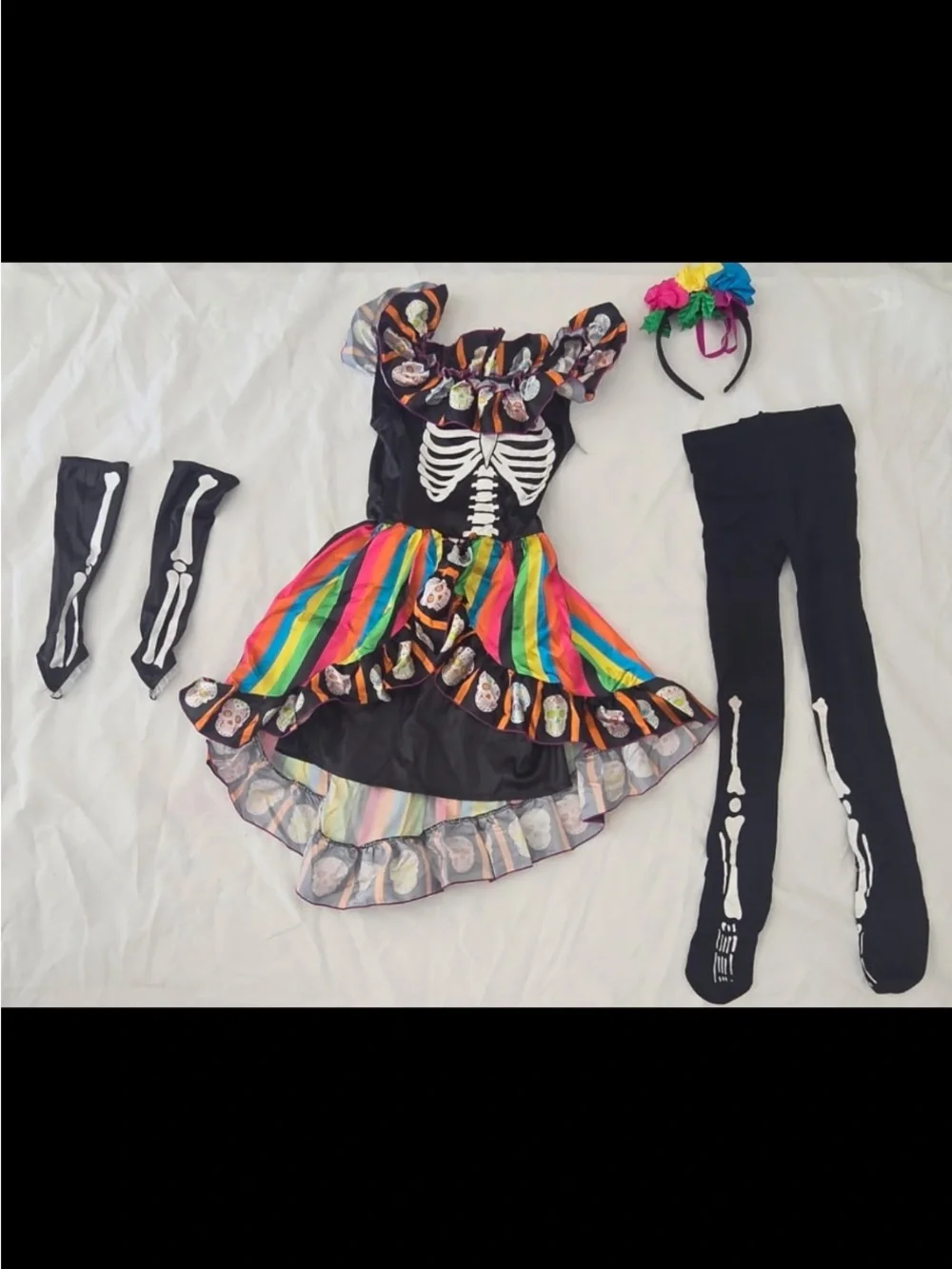 Spirit Spanish Sweetie Kids Costume - Black with Multicolor Accents
